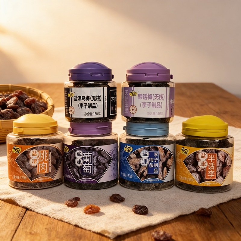 天喔蜜饯无核韩话梅盐津桃肉葡萄干乌梅梅条果干果脯休闲零食品
