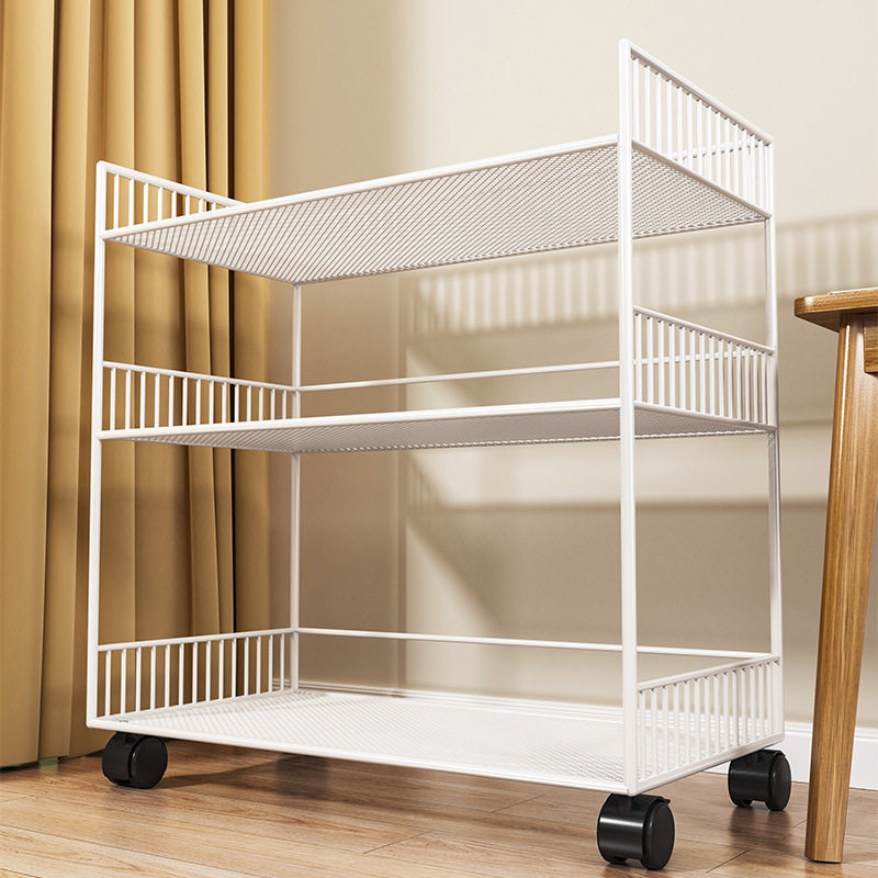 家用可移动带轮书架置物架儿童玩具收纳架多层小推车落地简易书柜