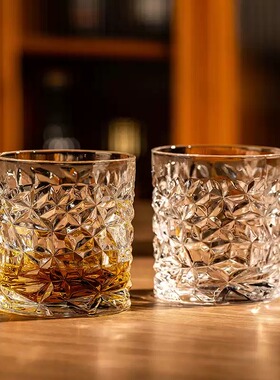 威士忌酒杯洋酒杯水晶玻璃杯子套装啤酒杯高级感家用氛围感喝酒杯