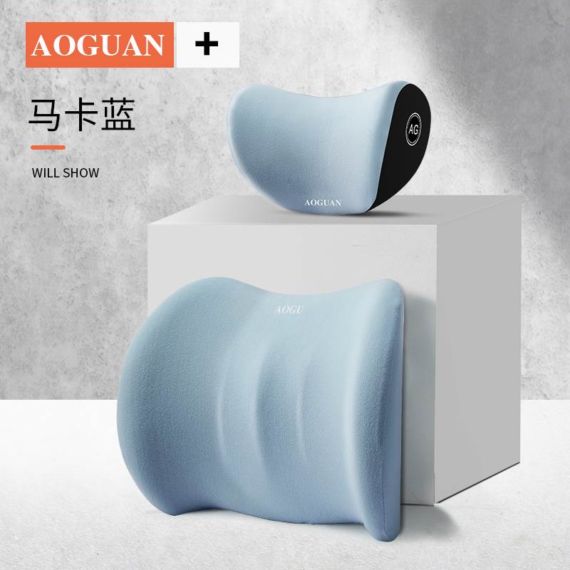 运动座椅头枕一体式专用双扣绑带汽车护颈枕腰靠垫四季车内装饰品