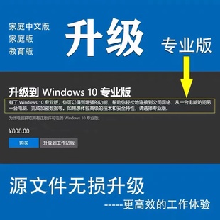 windows10家庭版 win10 升级专业版 home升级Pro企业版 W10升级系统