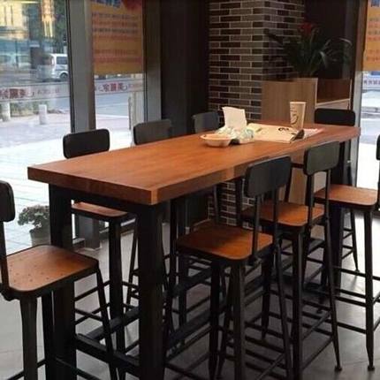 实木靠墙吧台桌高脚桌简约客厅阳台小吧台长条桌奶茶店桌椅组合