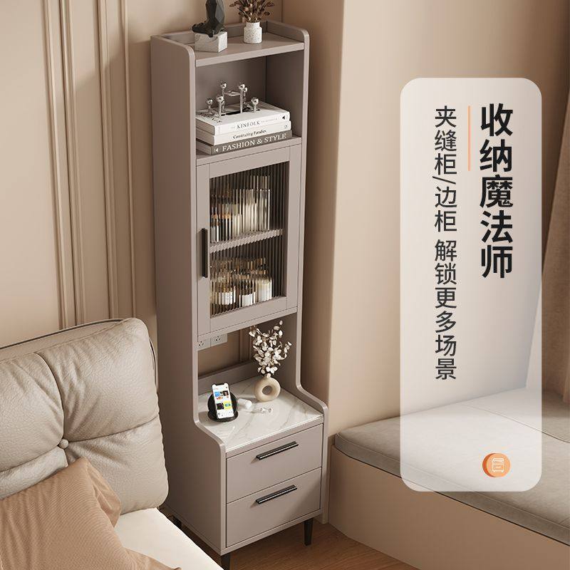 实木床头柜卧室家用高款收纳柜带书架一体置物柜小户型简约床边柜