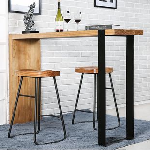 北欧靠墙吧台桌 家用 实木小吧台桌隔断玄关客厅简约现代创意桌椅