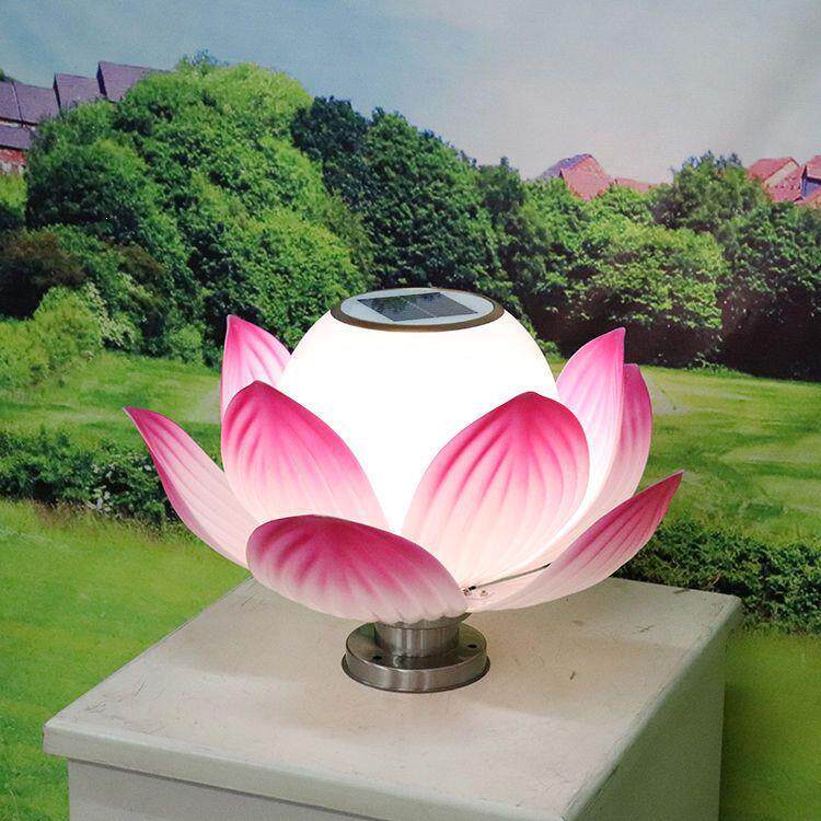 荷花灯莲花灯2025款新款太阳能莲花灯户外大门庭院柱头灯大型花灯