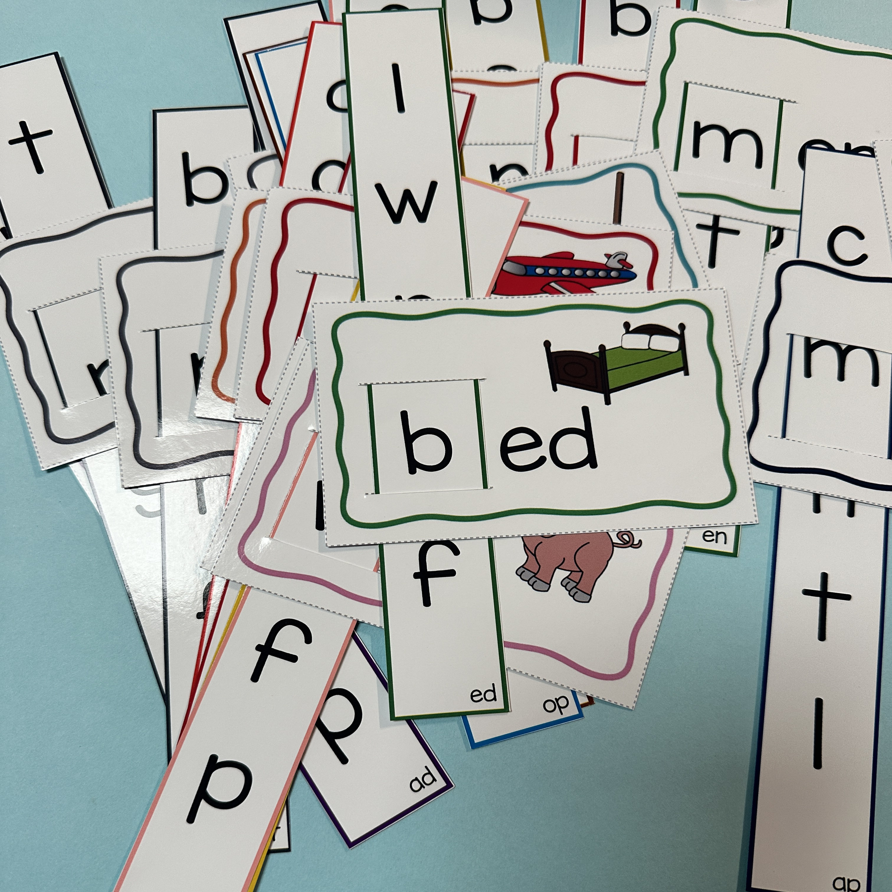 Word Family英语词族自然拼读抽拉卡教具99个单词双语儿童Phonics