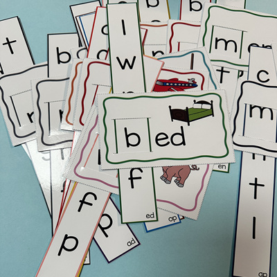 Word Family英语词族自然拼读抽拉卡教具99个单词双语儿童Phonics