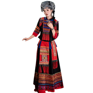 瑶族服装女广西三月三壮族少数民族苗族演出服土家族彝族表演服饰