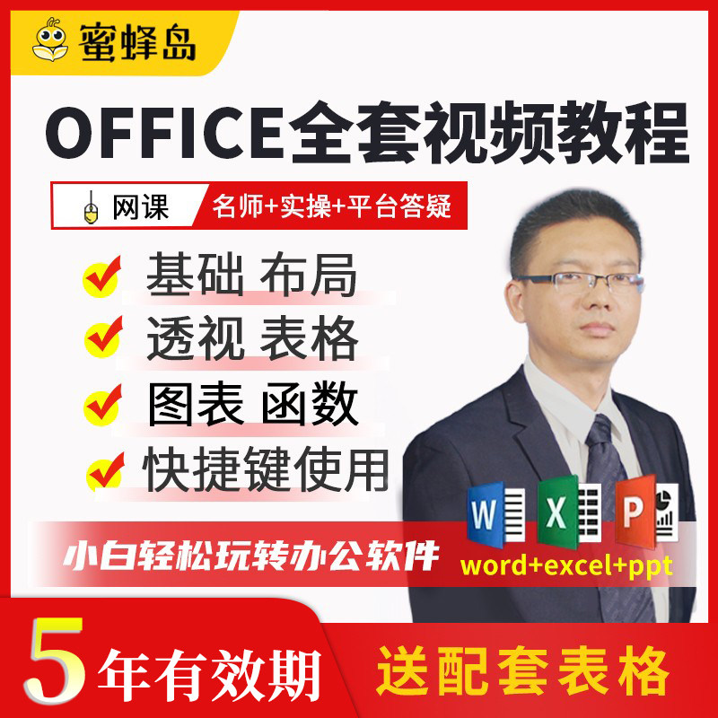 office办公软件零基础学excel函数数据透视表word/ppt视频网课