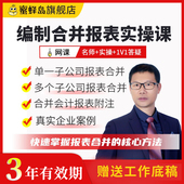 蜜蜂岛财务合并报表编制课程解读资产负债利润现金表实操视频网课