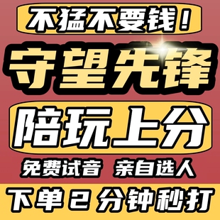 不猛不要钱丨守望先锋2陪玩OW2陪练排位竞技定级陪打教学女陪玩店