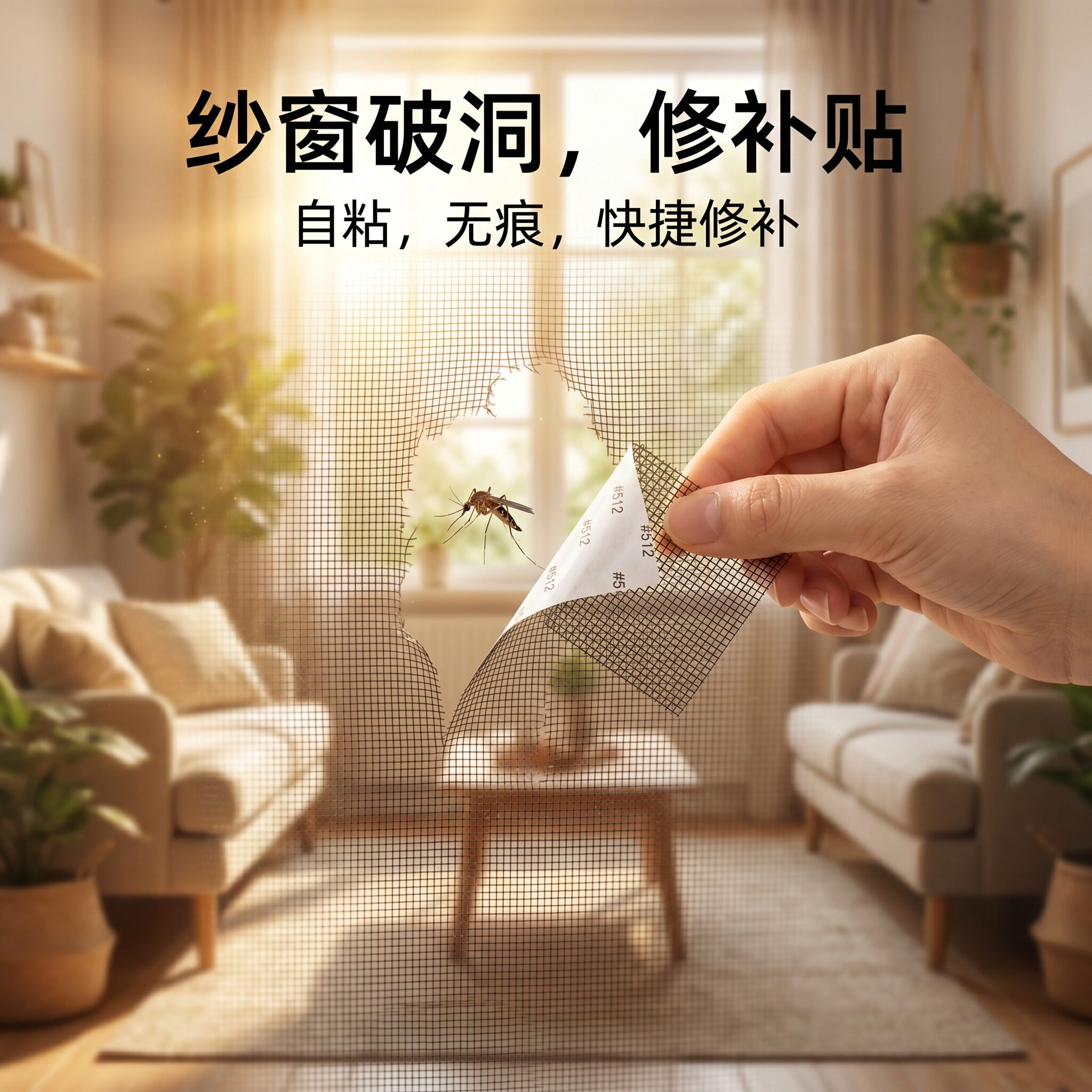 纱窗蚊帐自粘免缝无痕补丁贴布贴图片