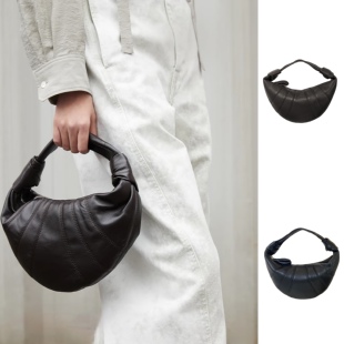 fortune croissant简约手拎包腋下牛角包mini羊皮可颂包hobo包女