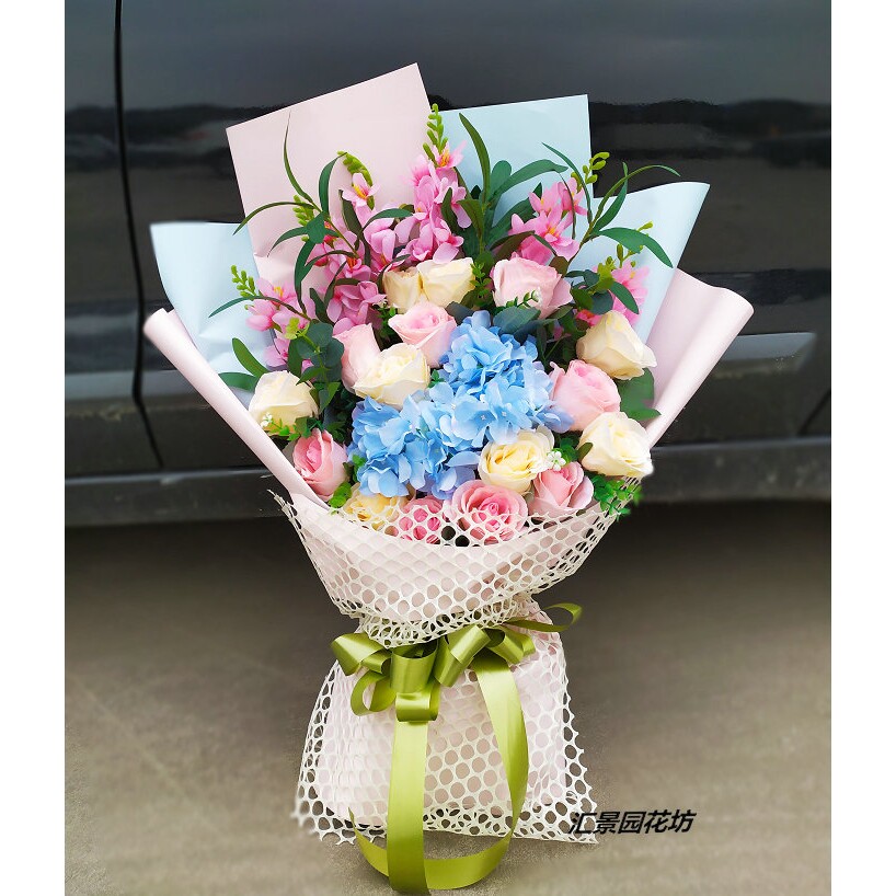 花束仿真花假花手捧花礼仪献花交车教师节毕业季拍照绢花简约花艺
