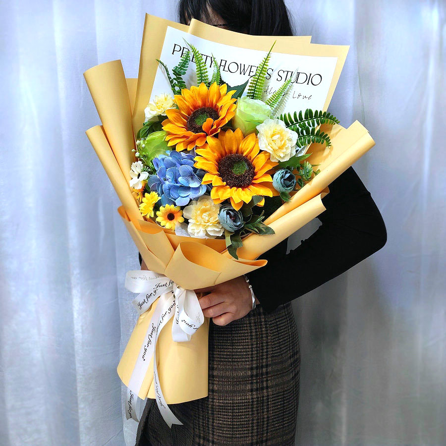 仿真花束手捧花成品大束颁奖交车假花毕业季拍照教师节母亲节绢花