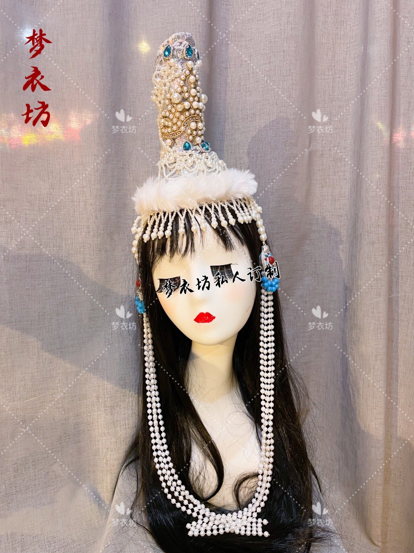 原创快乐阳光女童高端蒙古族蒙族头饰蒙族帽少数民族女演出帽