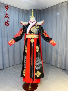 男童女童黑红汉服中国风古风帅气古装将相帝王战袍《大秦直道》