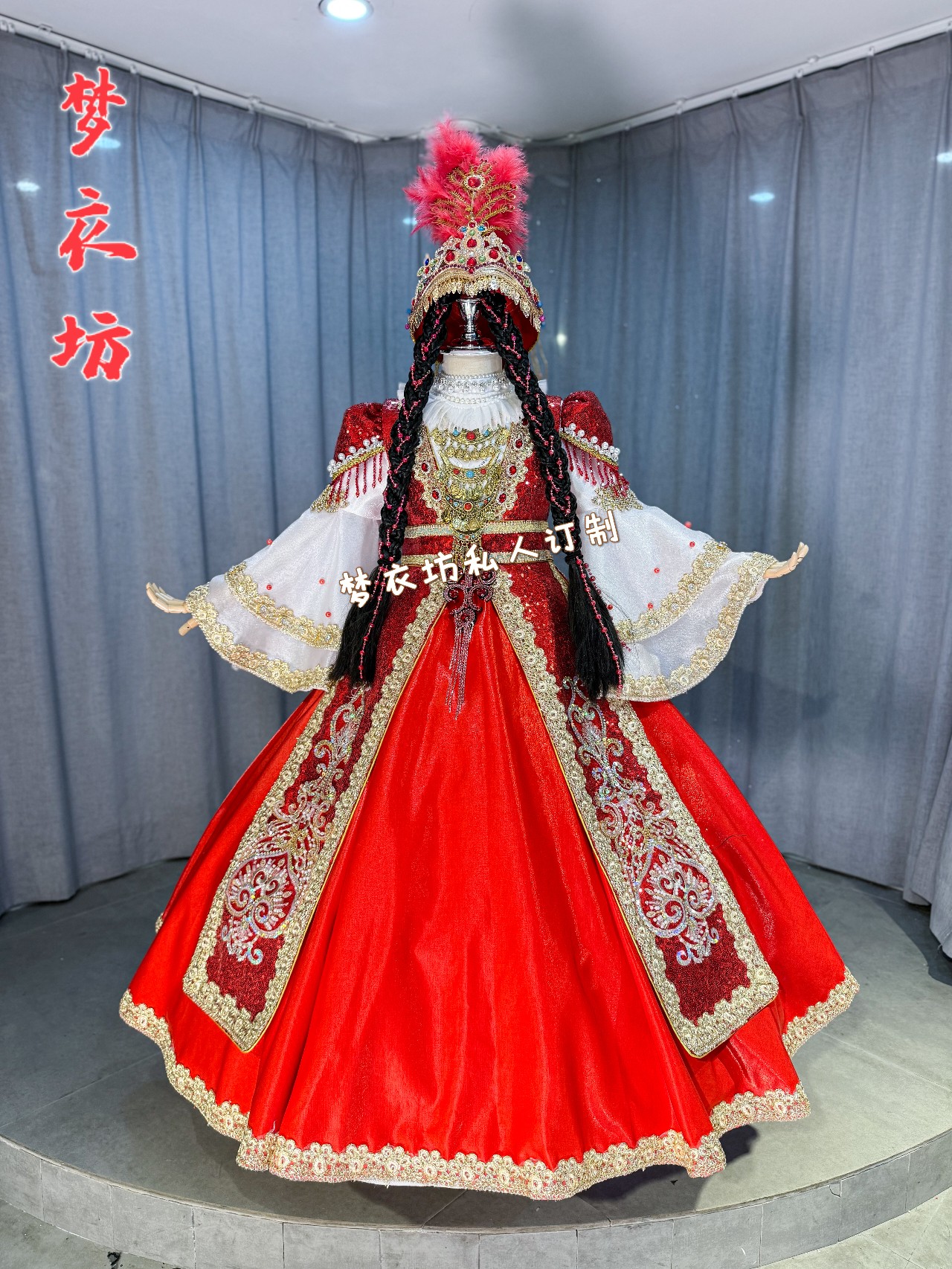 快乐阳光演出服女童长款新疆哈萨克《哈密小古丽》《冰雪盛宴》图片