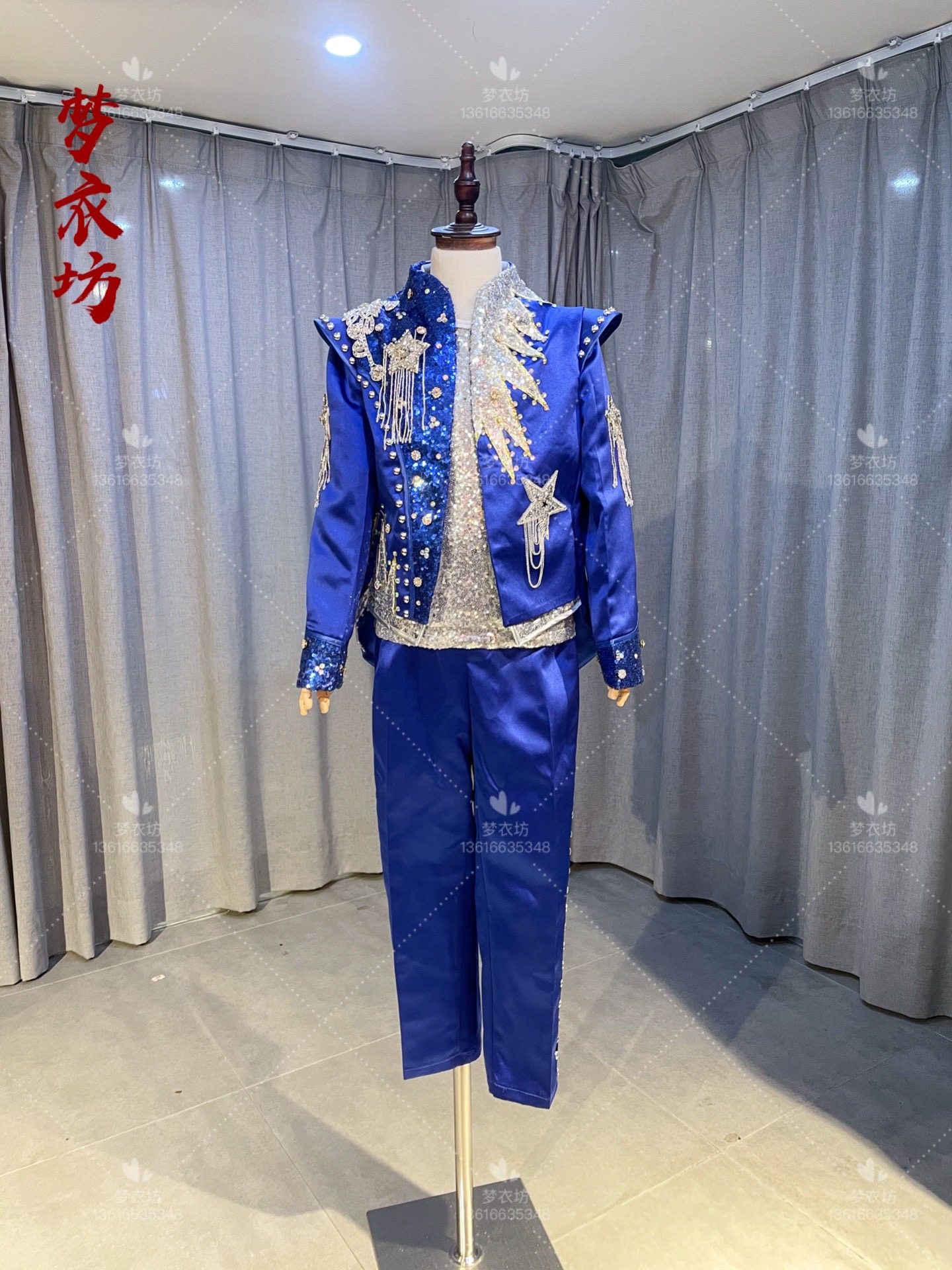 特价!快乐阳光《大海啊故乡》兵娃娃男童帅气长袖红歌唱歌礼服