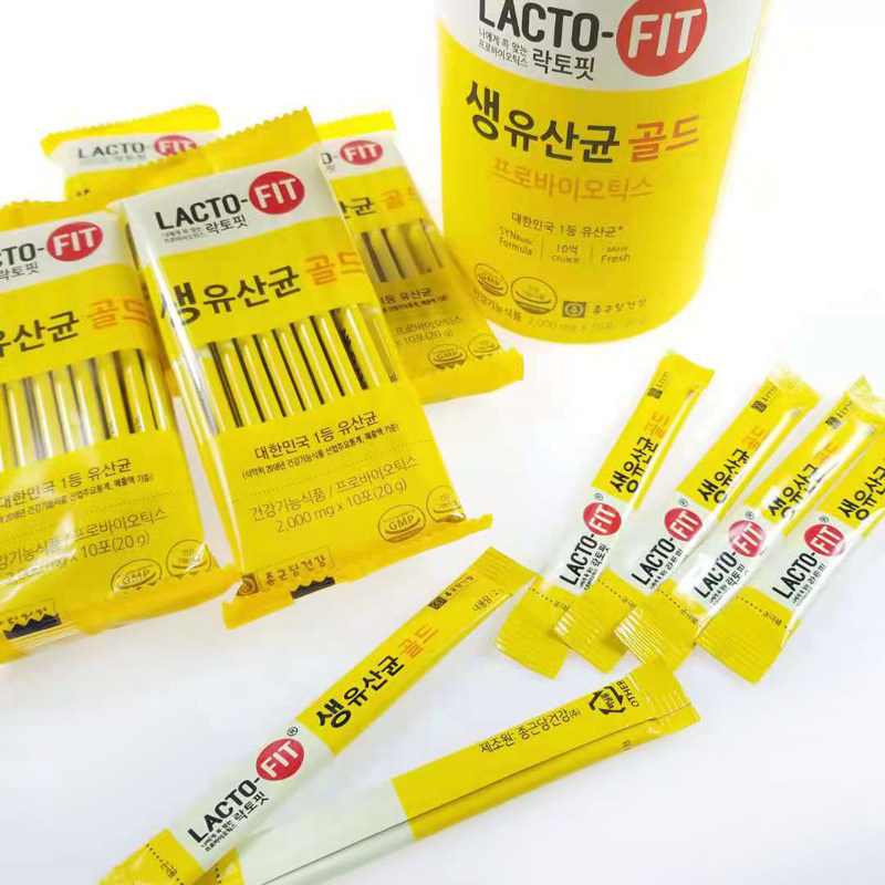 现货！1盒50支入韩国钟根堂LACTO-FIT益生菌粉调理肠胃肠道乳酸菌