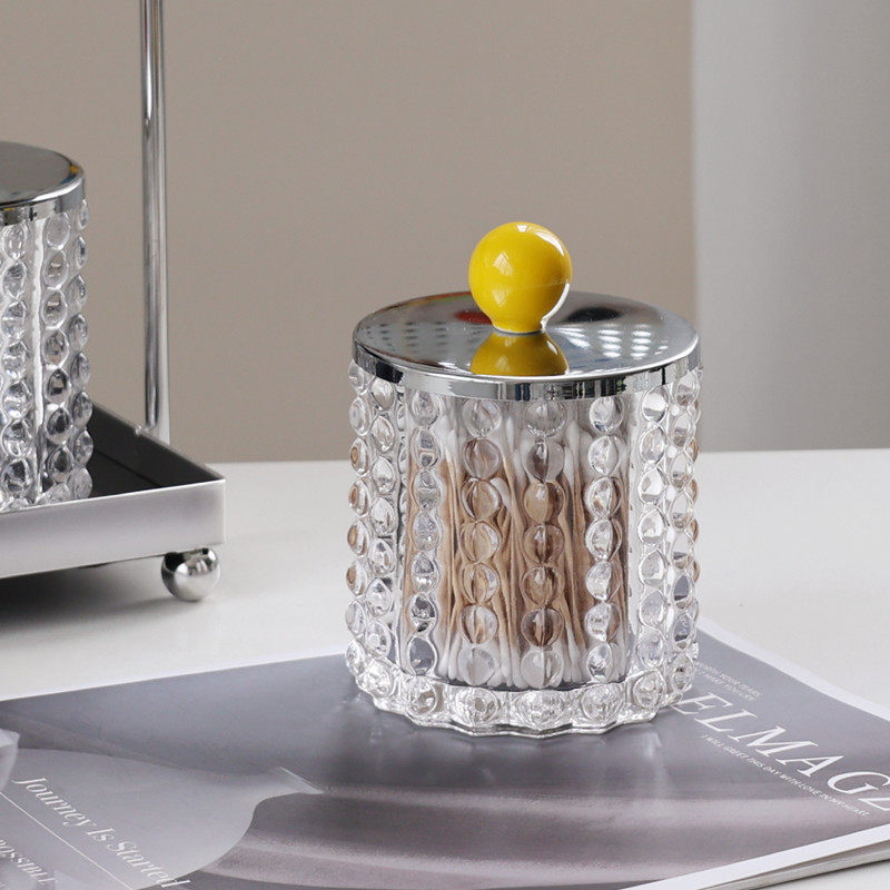 高档玻璃棉签化妆棉收纳盒棉棒首饰品发圈收纳罐高颜值多巴胺家居,收纳整理,棉签收纳盒/袋,淘宝优惠券,粉丝福利购,淘宝优惠卷