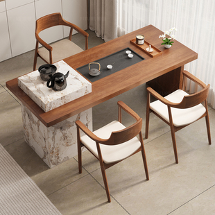 阳台小型茶桌烧水壶一体嵌入式家用小茶台2026新款高端实木泡茶几