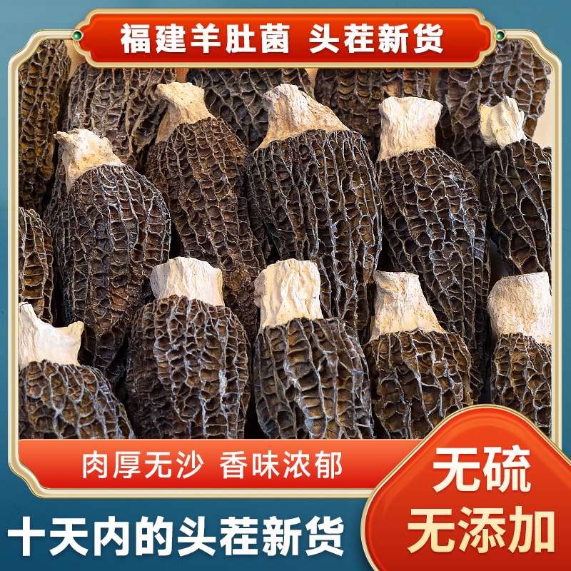 羊肚菌干货特级云南特产菌菇类新鲜野生蘑菇菌类牛肚菌