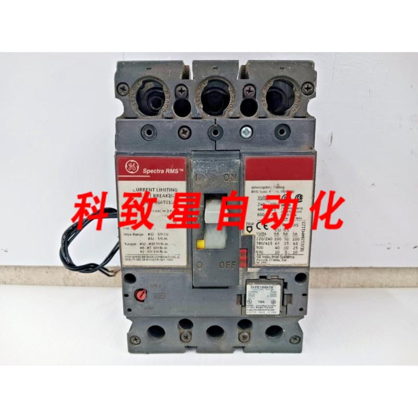 工业配件GE 100安培断路器3P 600VACSELA36AT0100带70安培分励