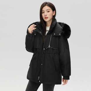 棉服女短款大毛领2023新款反季外贸冬装棉衣宽松派克服保暖外套女