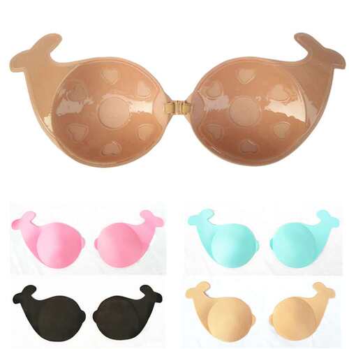 外贸新款海豚聚拢硅胶胸贴无钢圈无痕隐形内衣newbra