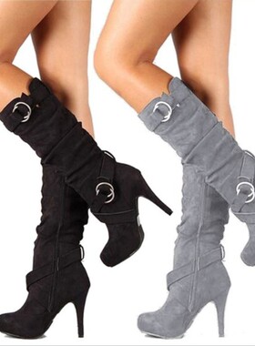 women high heel boots laides long boots大码女长靴高跟靴欧美