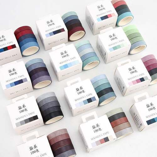 5pcs/lot Fall Rainbow Masking Washi Tape Set Crafts