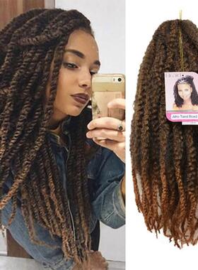 Afro marley braid Kinky curly twist crochet hair非洲脏辫假发