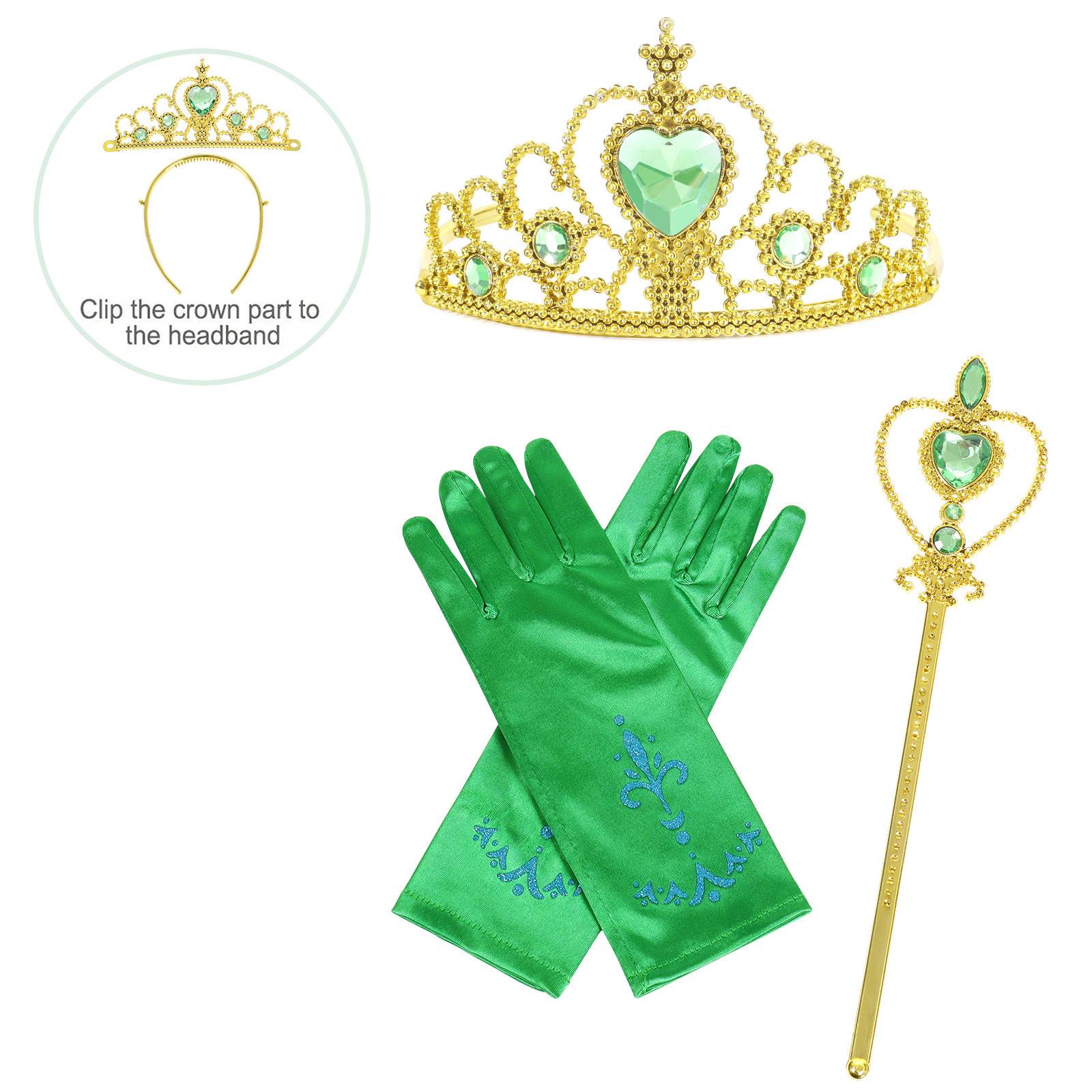 青蛙公主安娜公主绿色手套魔法棒皇冠Magic Wand Crown Necklace