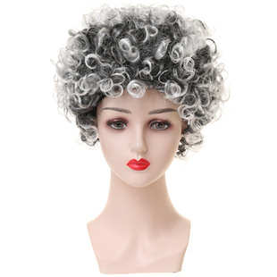 亚马逊开学100天灰色老爷爷假发老奶奶假发包租婆造型老婆婆假发