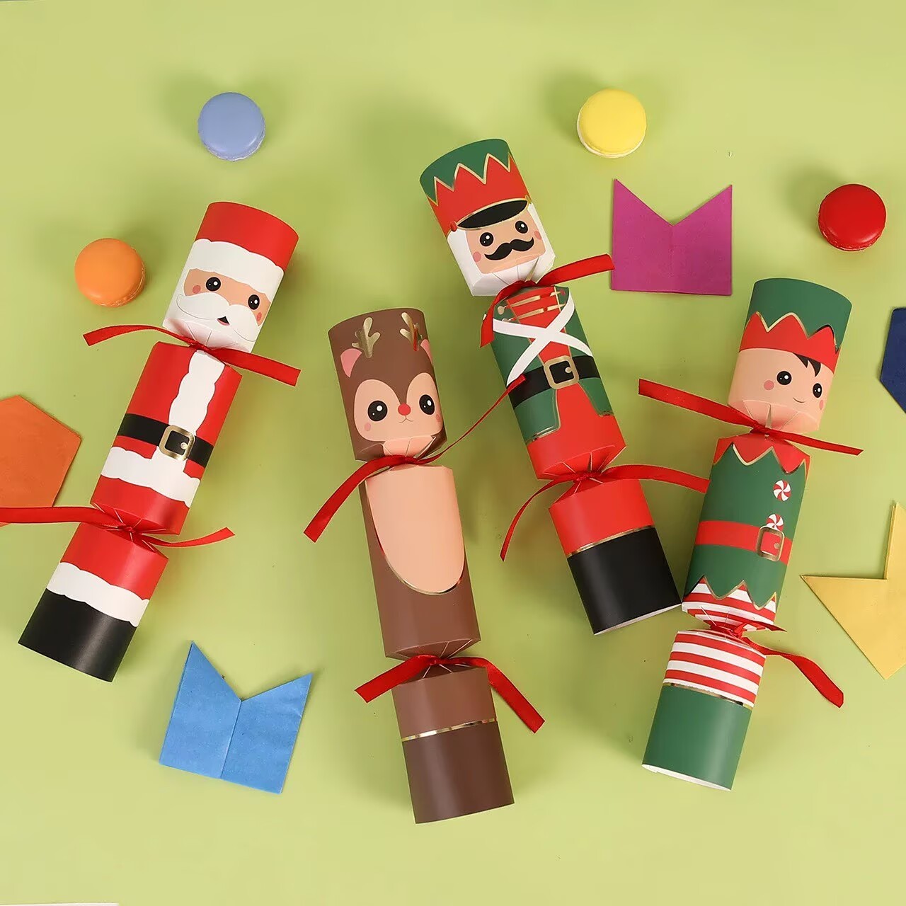 新款创意圣诞卡通糖果拉炮节日纸制纸帽LOGO印刷派对拉炮整箱包装