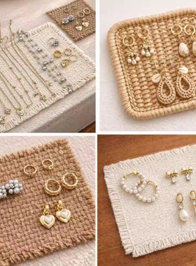 ins日式流苏杯垫高级感摄影背景