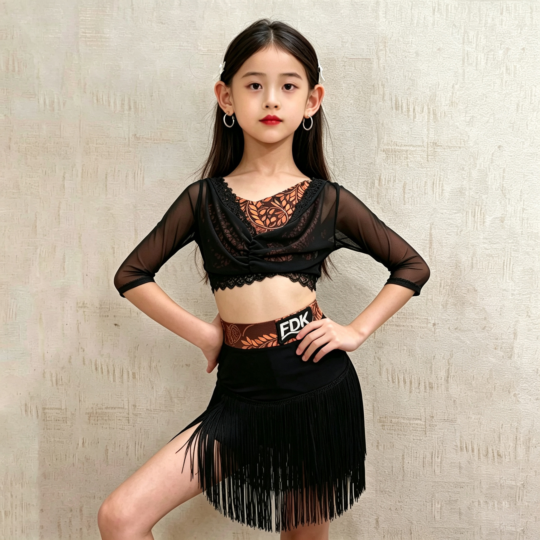 2026新款流苏女童拉丁舞练功服