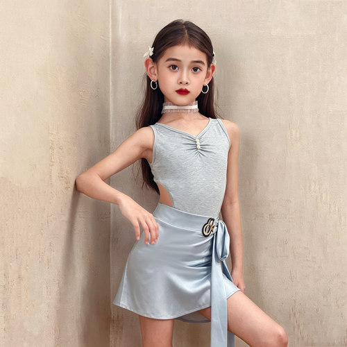 梵蒂恺夏季新款网红少儿拉丁舞服女童练功服高级感演出舞蹈服套装