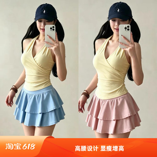 高腰显瘦百搭蛋糕运动短裙裙裤