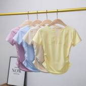 运动套装 普拉提瑜伽服上衣短袖 女透气跑步短裤 T恤健身服速干衣裤