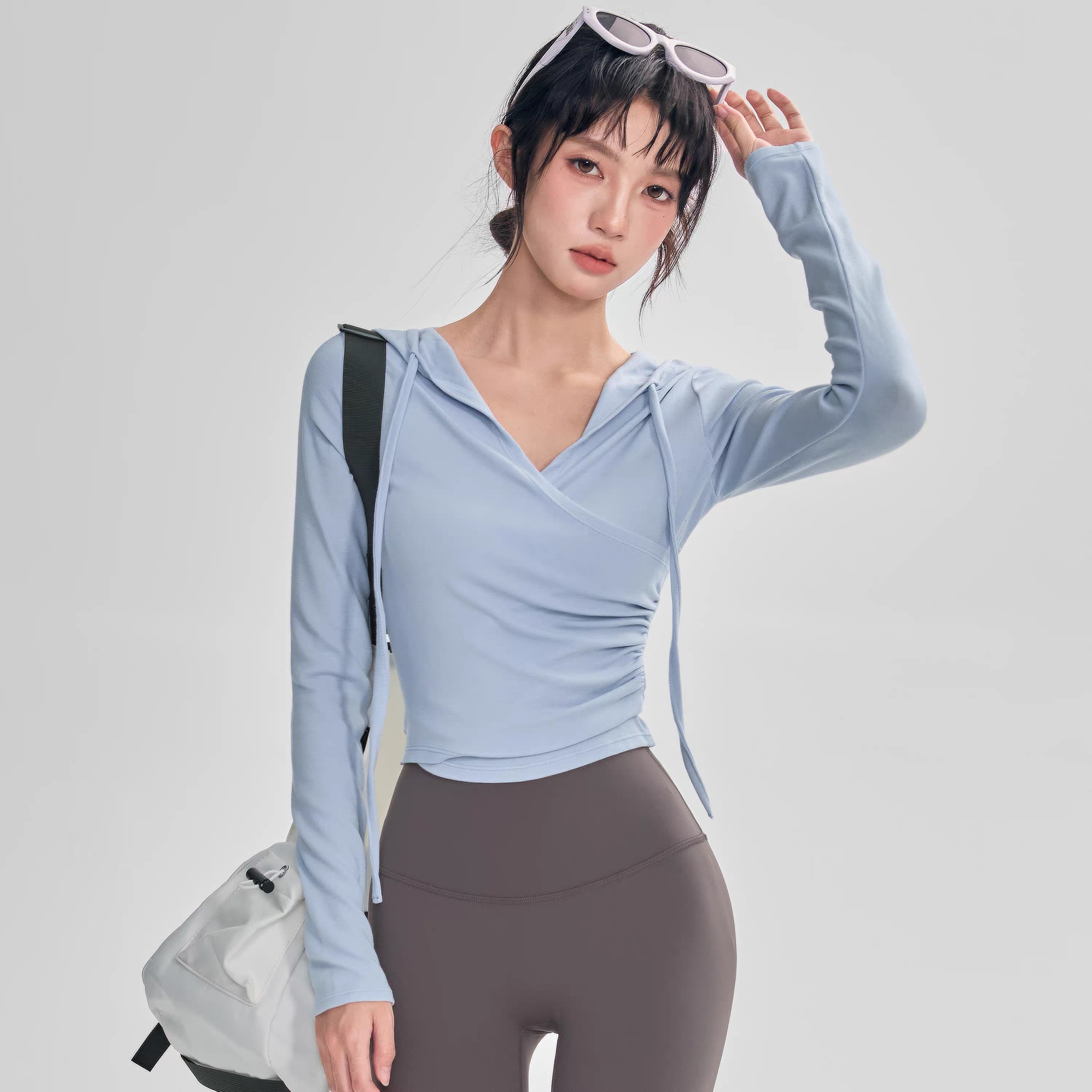 健身女孩长袖运动上衣速干瑜伽服