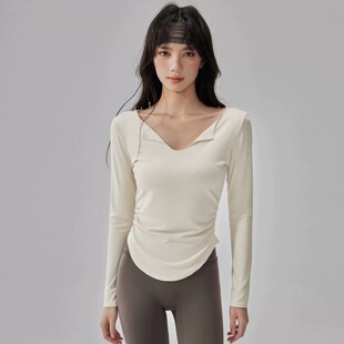 高品质瑜伽服长袖 女收腰显瘦运动上衣专业跑步健身衣2025秋冬新款