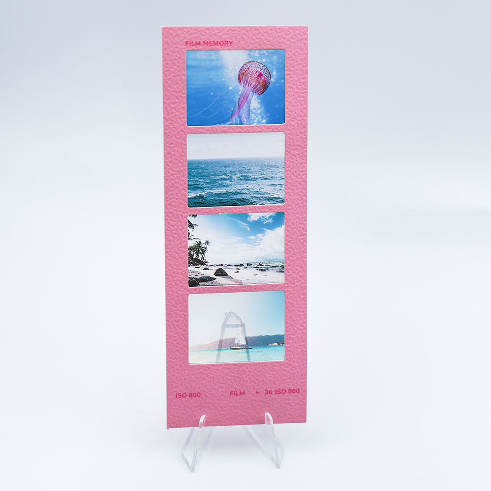 多巴胺色系四联反转胶片定制光影透卡拍得立幻灯片人生四格胶片夹