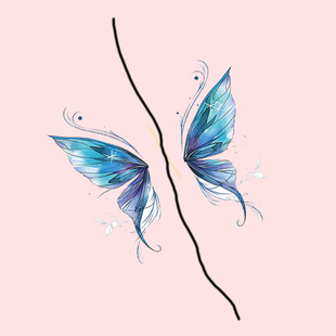 女私纹身贴私密白虎防水持久情侣夫妻蝴蝶翅膀隐私部位贴纸私处