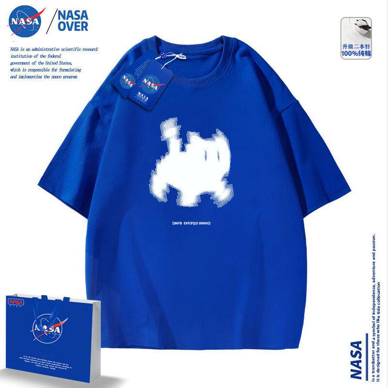 nasa卡通模糊小猫女纯棉短袖T恤