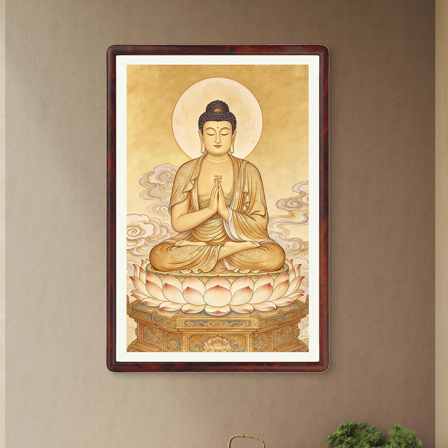 大日如来禅意佛像玄关挂画家居装饰品提升空间宁静氛围艺术壁画