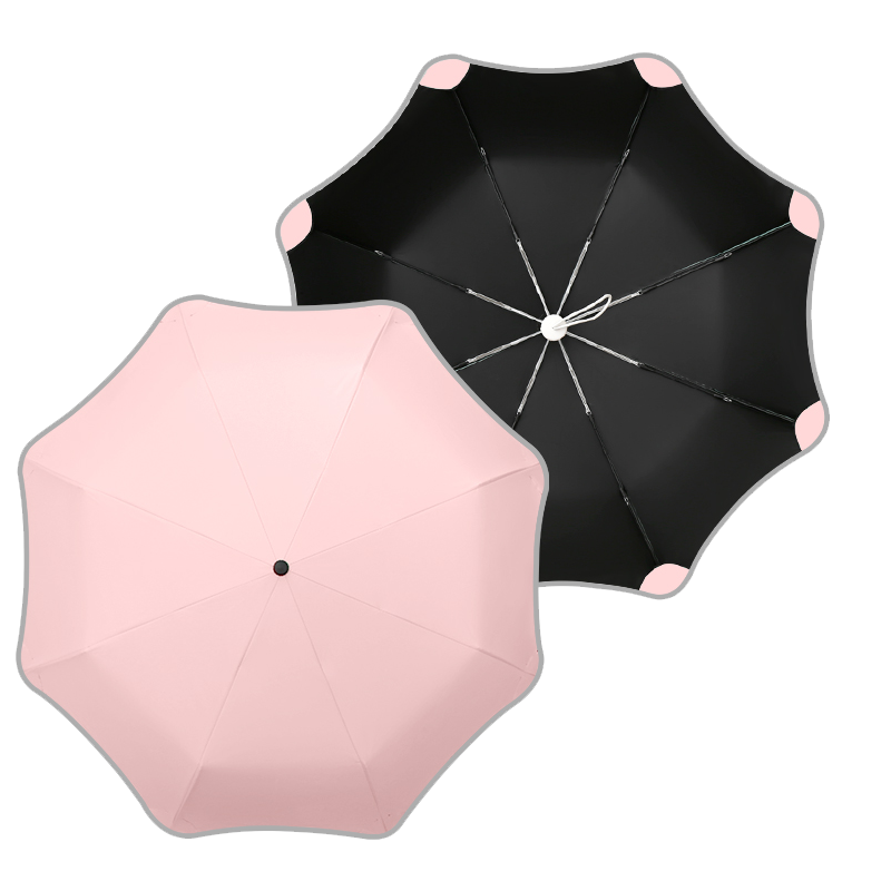 圓角太陽傘女防曬防紫外線遮陽傘男孩折疊全自動雨傘學生晴雨兩用