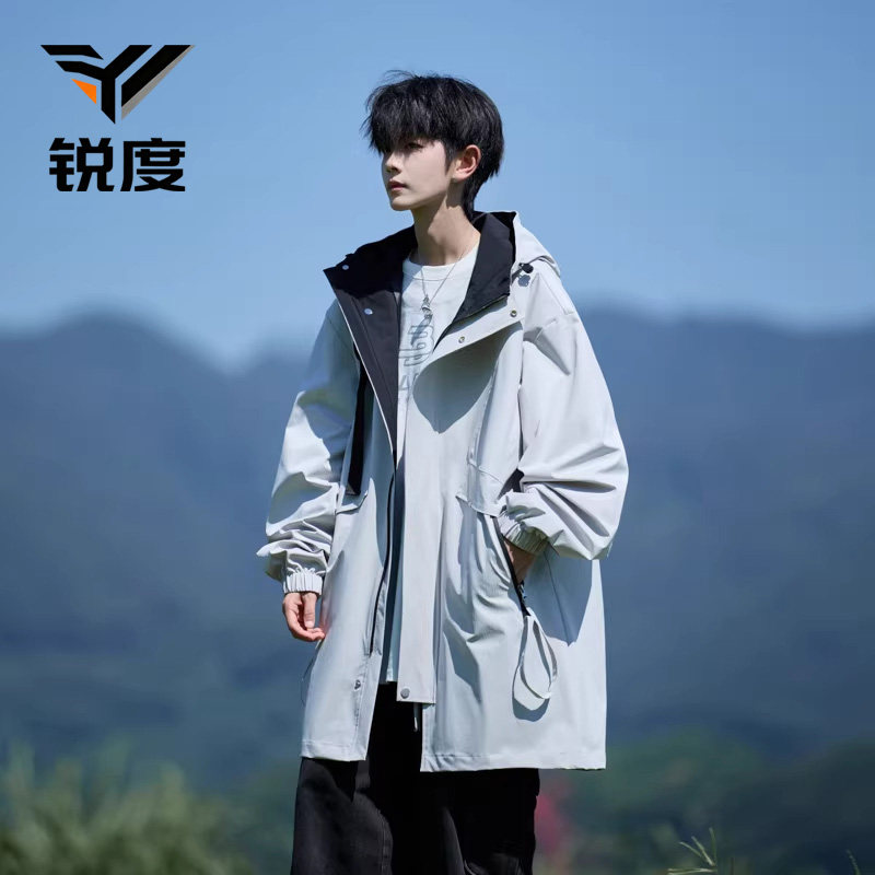 大码男士中长款风衣外套秋冬款宽松加绒连帽夹克胖子休闲加肥加大,男装,风衣,淘宝优惠券,粉丝福利购,淘宝优惠卷