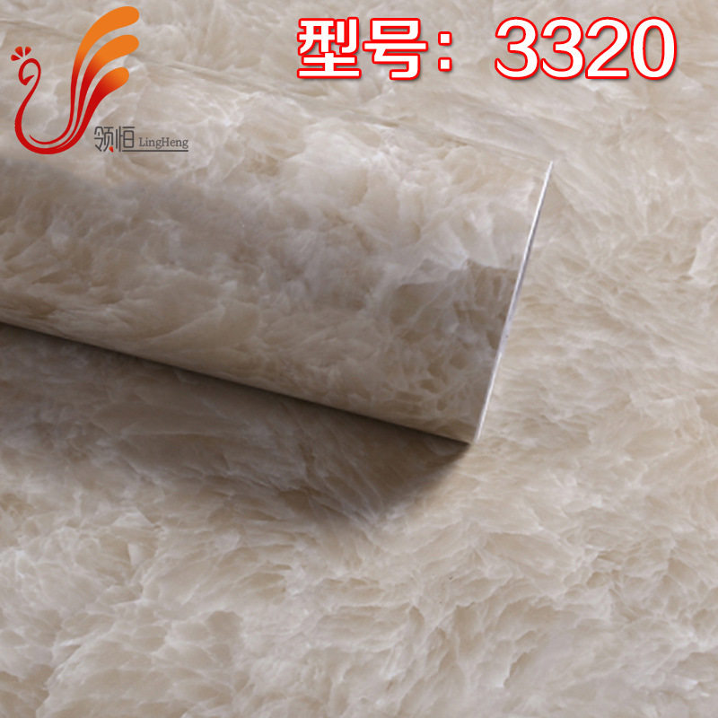 仿真大理石加厚自粘带胶墙纸背景墙壁纸橱柜桌面家具翻新贴彩晶膜